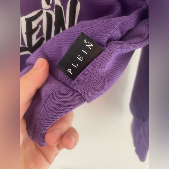 Philipp Plein Purple Hoodie with Raised Banana Applique - Picture 6 of 9